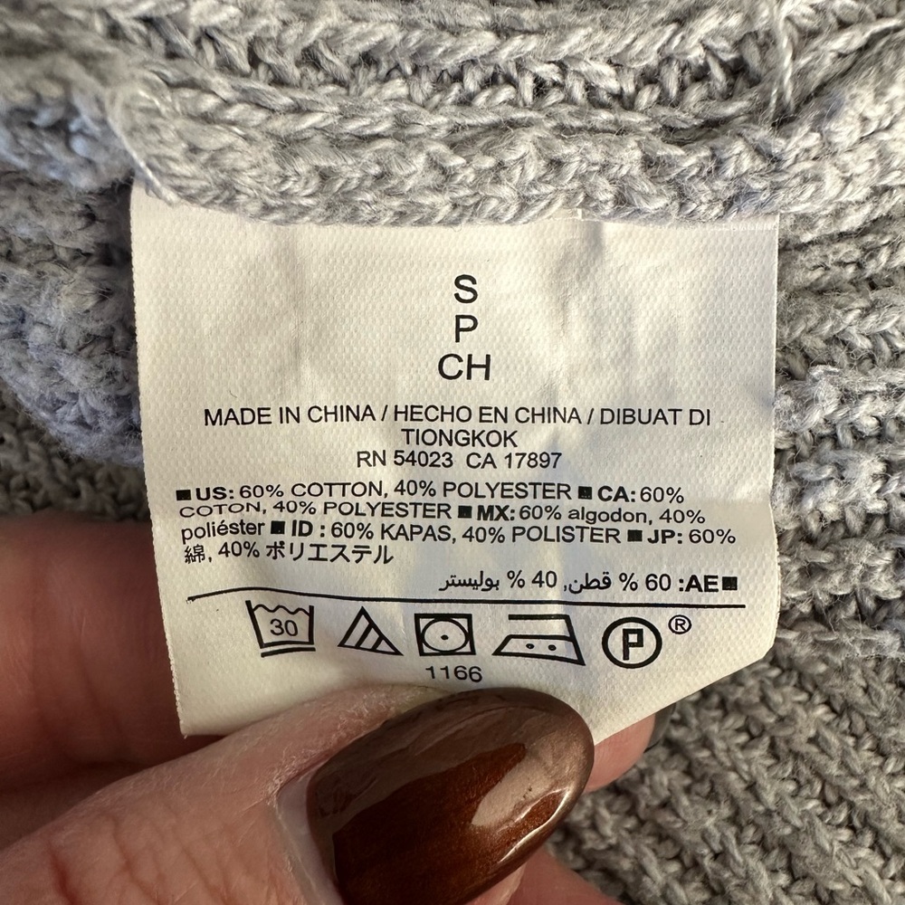 Old Navy Gray Textured Women's Tunic Sweater Small V-Neck Cozy Knit Pullover - Picture 5 of 5